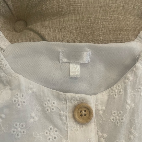 Tahari white Eyelet Girl’s Dress Size 6 - Picture 5 of 8